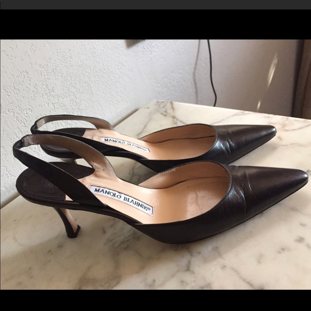 Authentic Manolo Blahnik Brown Heels